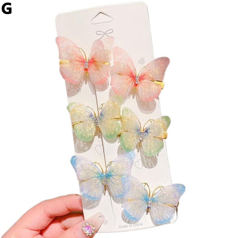 Butterfly hair clips for girls, princess style, cute and fairy-like children's hair accessories, wholesale hair clips, bangs clips, side clips